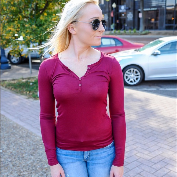 Tops - Burgundy long sleeve top